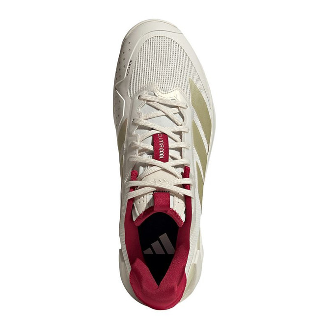adidas Adizero Ubersonic 5 Mens Tennis Shoe - Chalk White/Ice Gold Metallic/Legend Ink