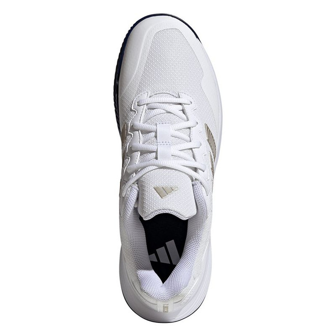adidas GameCourt 2 Mens Tennis Shoe - White/Cyber Metallic/Dark Blue