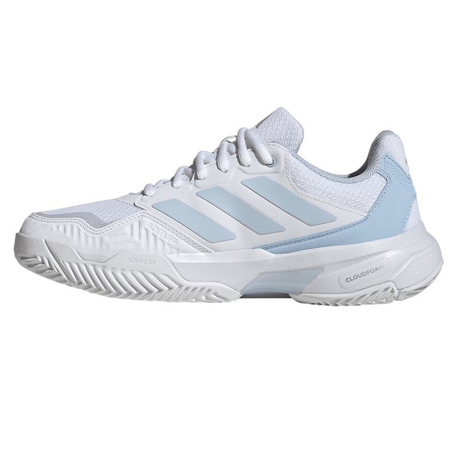 adidas CourtJam Control 3 Womens Tennis Shoe - White/Crystal White/Silver Metallic