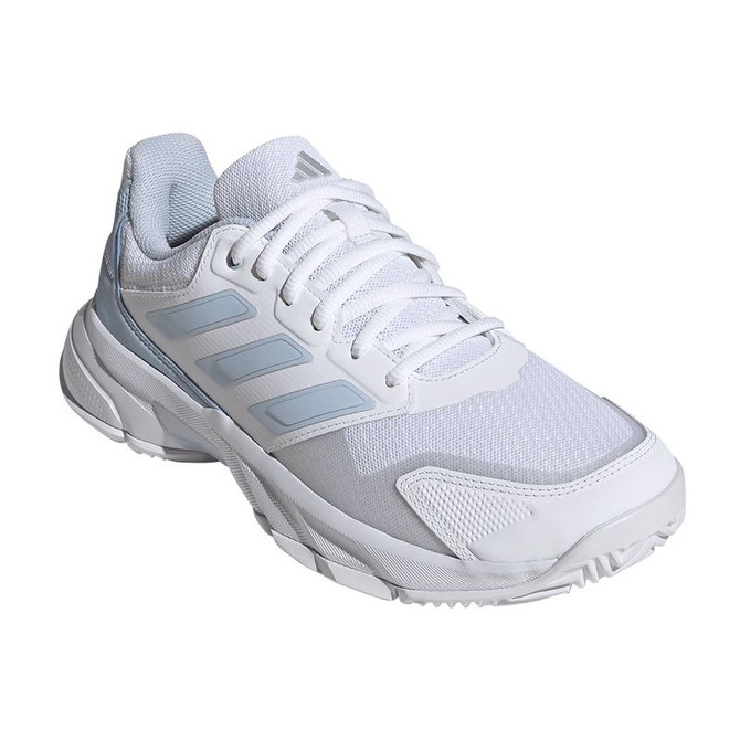 adidas CourtJam Control 3 Womens Tennis Shoe - White/Crystal White/Silver Metallic