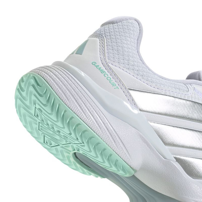 adidas Gamecourt 3 Womens Tennis Shoe - White/Silver/Ice Blue