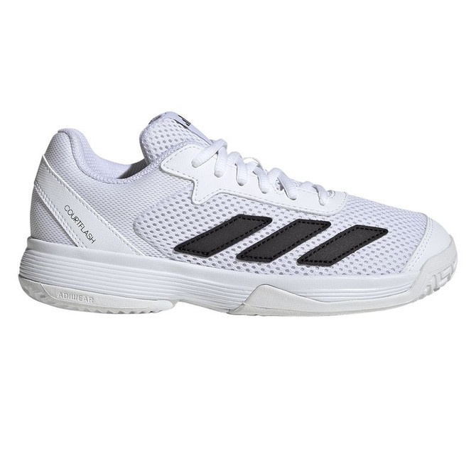 adidas Courtflash Junior Tennis Shoe - White/Black