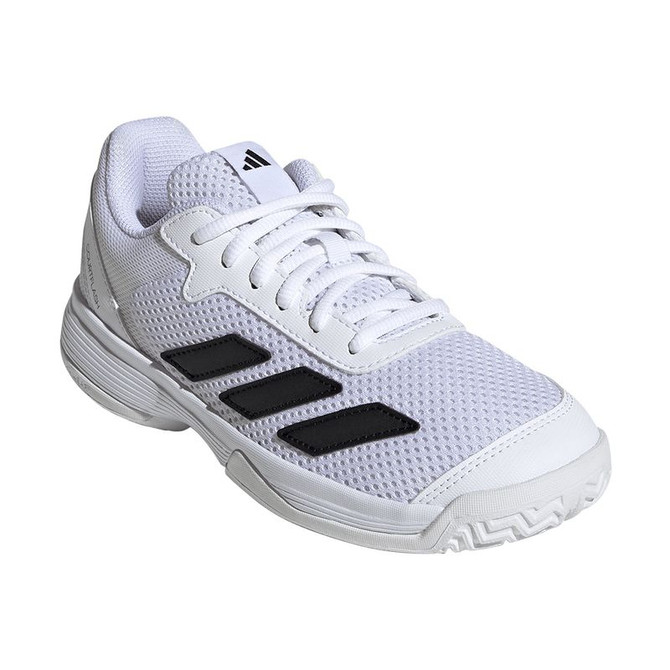 adidas Courtflash Junior Tennis Shoe - White/Black