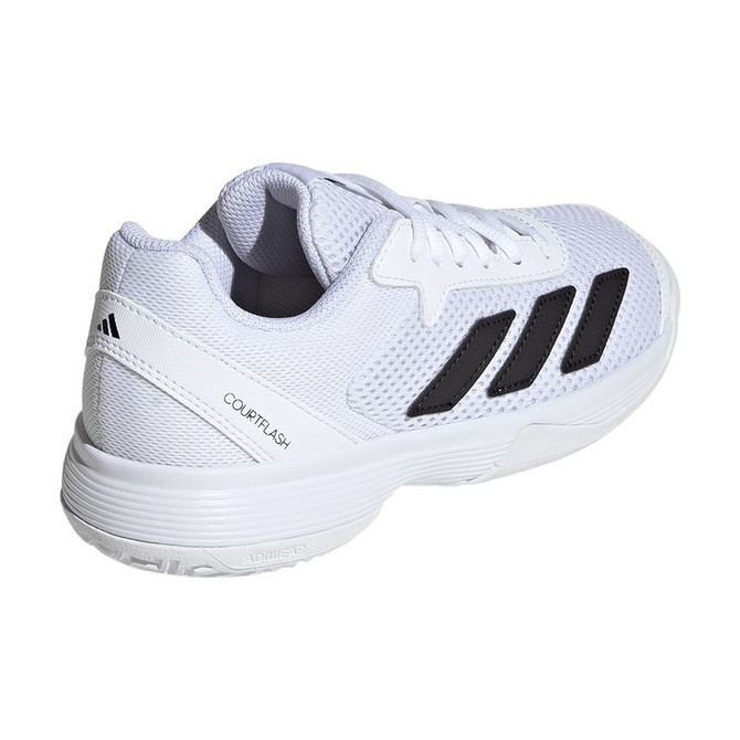 adidas Courtflash Junior Tennis Shoe - White/Black