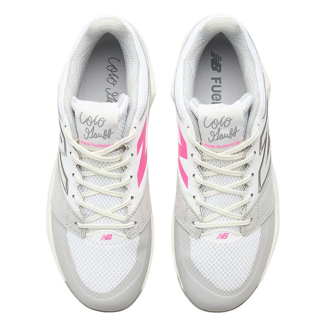 New Balance Coco Delray (D) Mens Tennis Shoe - White/Pink Heat
