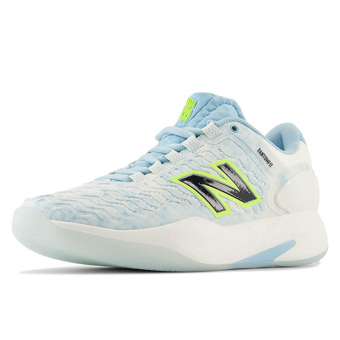 New Balance CT-Rally v2 (D) Womens Tennis Shoe - White/Sea Salt/Glint Blue