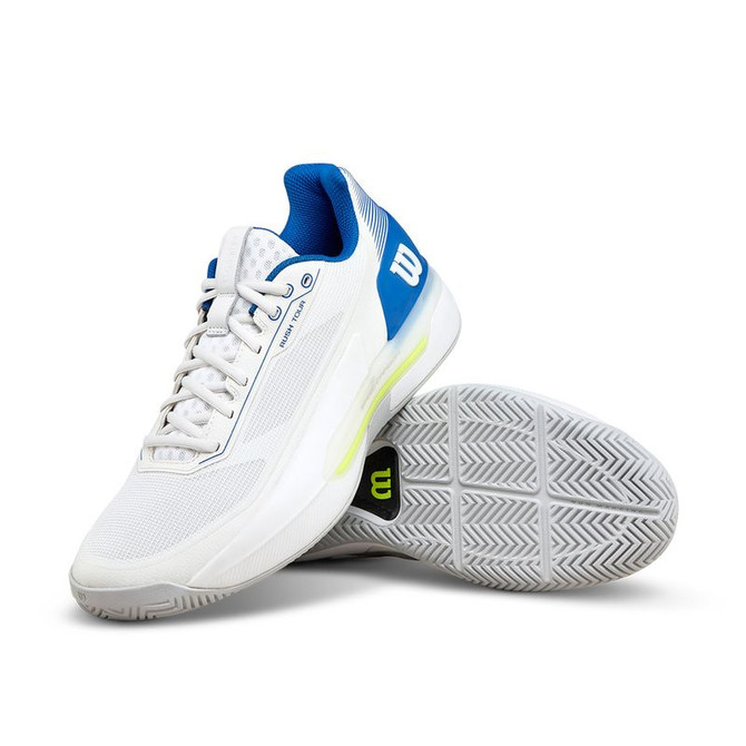 Wilson Rush Tour 5 Mens Tennis Shoe - White/Deja Vu Blue/Lunar Rock