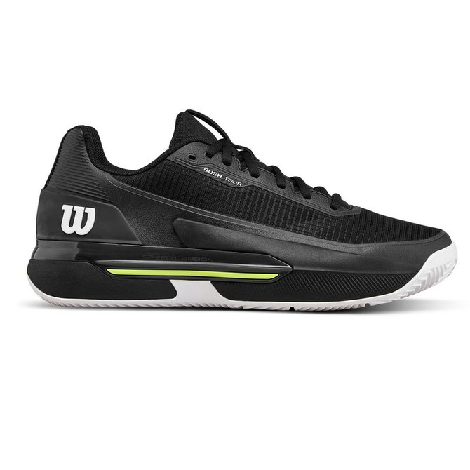 Wilson Rush Tour 5 Mens Clay Tennis Shoe - Black/White/Safety Yellow