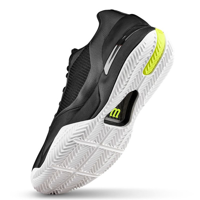 Wilson Rush Tour 5 Mens Clay Tennis Shoe - Black/White/Safety Yellow