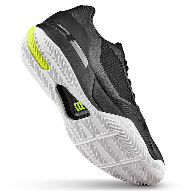 Wilson Rush Tour 5 Mens Clay Tennis Shoe - Black/White/Safety Yellow