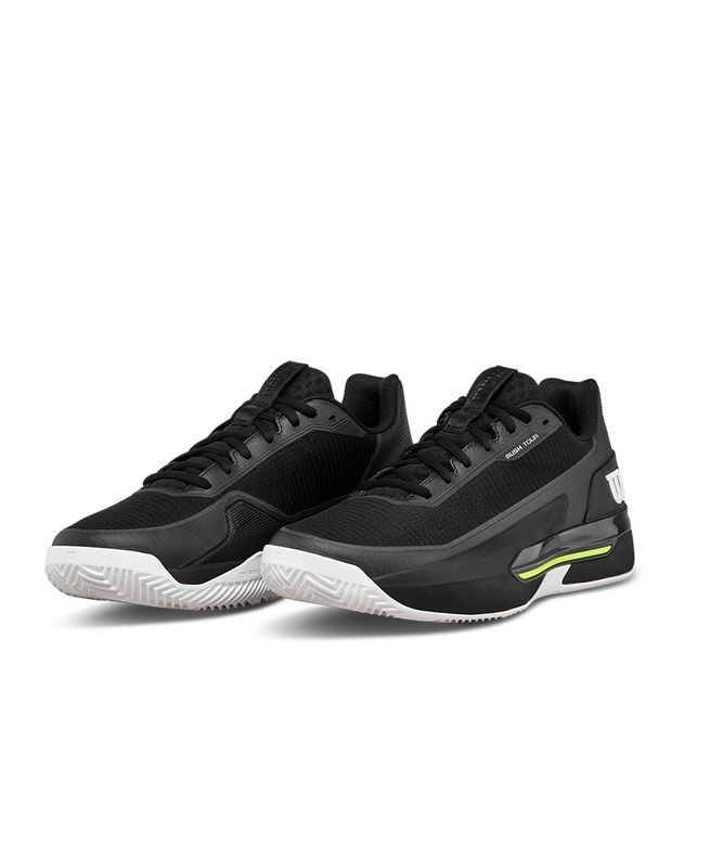 Wilson Rush Tour 5 Mens Clay Tennis Shoe - Black/White/Safety Yellow