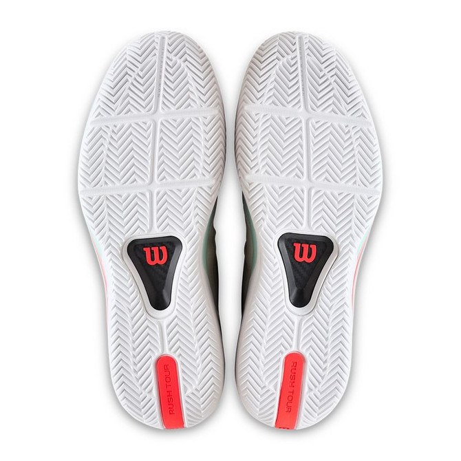 Wilson Rush Tour 5 Mens Tennis Shoe - White/Bay/Fiery Coral