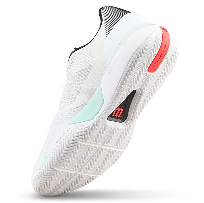 Wilson Rush Tour 5 Mens Tennis Shoe - White/Bay/Fiery Coral