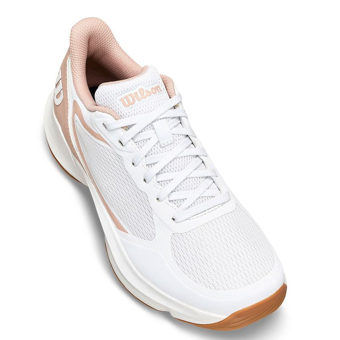 Wilson Hurakn Lite Womens Padel Shoe - White/Cameo Rose/Gum
