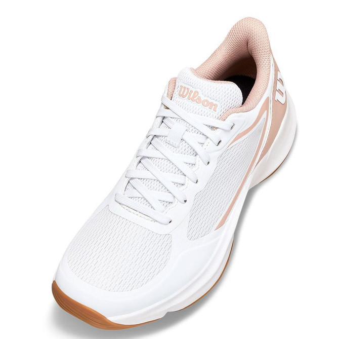 Wilson Hurakn Lite Womens Padel Shoe - White/Cameo Rose/Gum