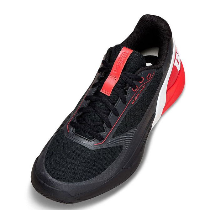 Wilson Rush Pro 5 Mens Tennis Shoe - Black/Infrared/White