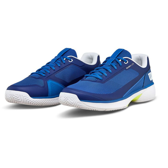 Wilson Rush Lite 5 Mens Tennis Shoe - Deja Vu Blue/White/Safety Yellow
