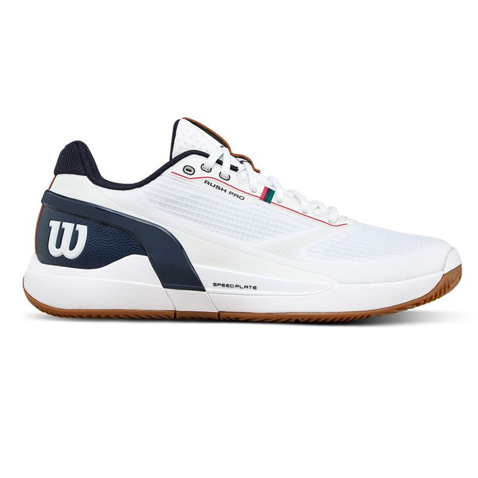 Wilson Rush Pro 5 Mens Clay Tennis Shoe - White/Navy Blazer/Gum