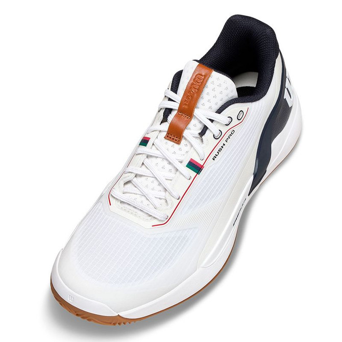 Wilson Rush Pro 5 Mens Clay Tennis Shoe - White/Navy Blazer/Gum