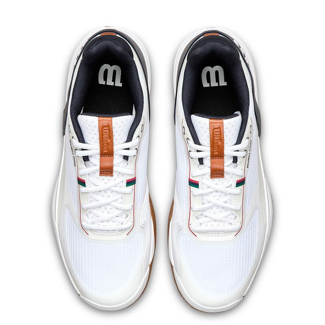 Wilson Rush Pro 5 Mens Clay Tennis Shoe - White/Navy Blazer/Gum