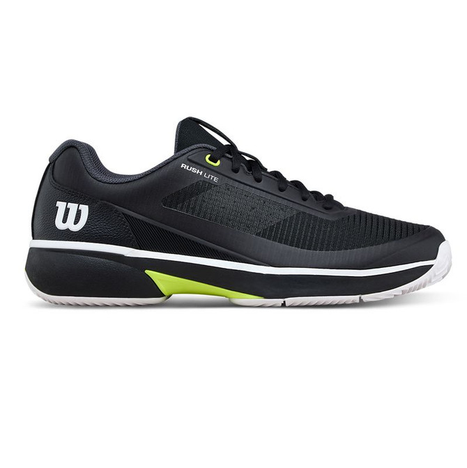 Wilson Rush Lite 5 Mens Clay Tennis Shoe - Black/White/Safety Yellow