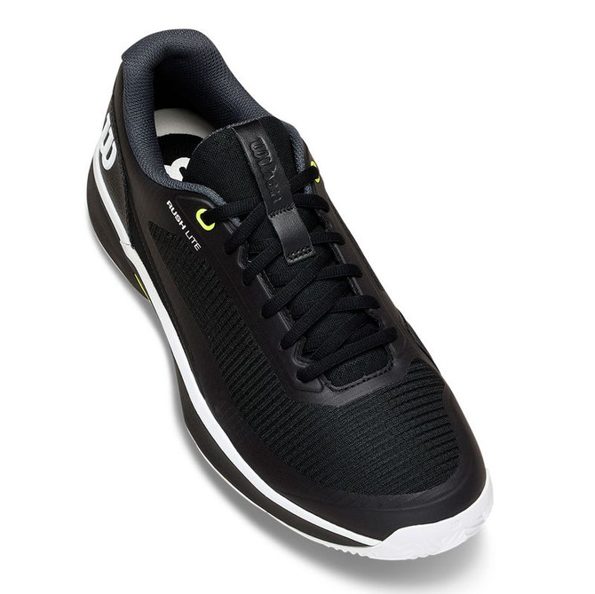 Wilson Rush Lite 5 Mens Clay Tennis Shoe - Black/White/Safety Yellow