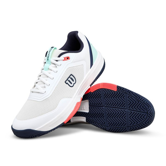 Wilson CourtGlide Mens Tennis Shoe - Gray Dawn/Bay/Fiery Coral