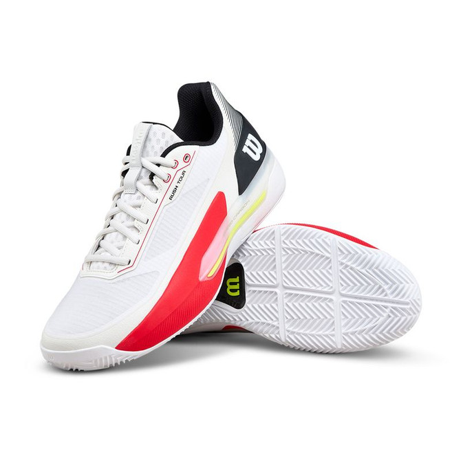 Wilson Rush Tour 5 Mens Clay Tennis Shoe - White/Black/Inftrared
