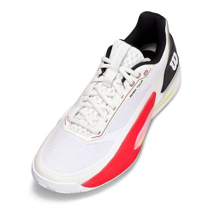Wilson Rush Tour 5 Mens Clay Tennis Shoe - White/Black/Inftrared