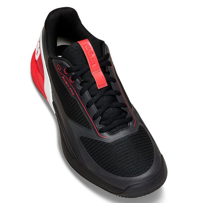 Wilson Rush Pro 5 Mens Clay Tennis Shoe - Black/Infrared/White