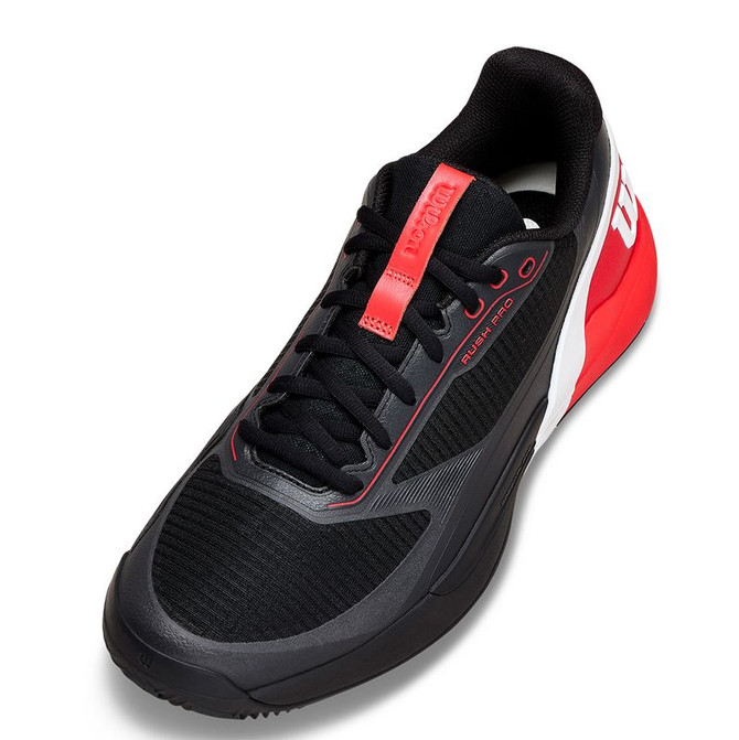 Wilson Rush Pro 5 Mens Clay Tennis Shoe - Black/Infrared/White