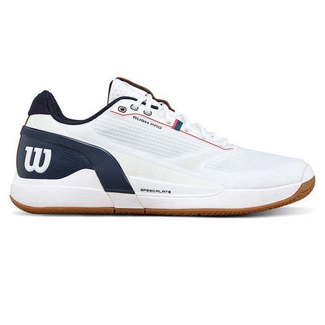 Wilson Rush Pro 5 Mens Tennis Shoe - White/Navy Blazer/Gum