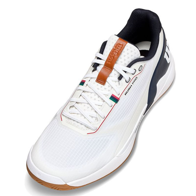 Wilson Rush Pro 5 Mens Tennis Shoe - White/Navy Blazer/Gum