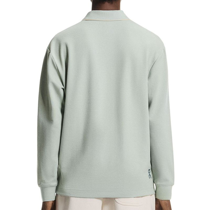 On Courtside Long Sleeve Polo - Mineral/Tide