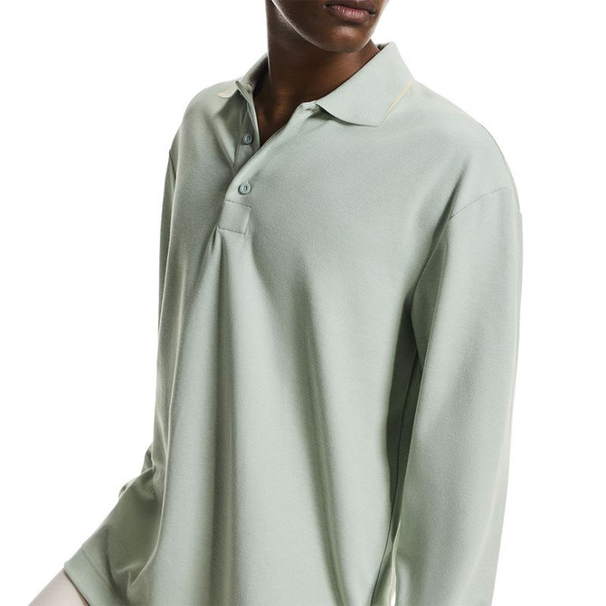 On Courtside Long Sleeve Polo - Mineral/Tide