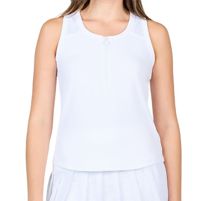 Sofibella White Lotus Racerback Tank Top - White