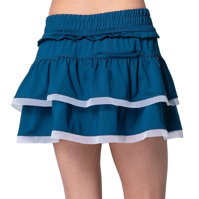Lucky in Love Eyelet You Win Girls Skirt - Navy