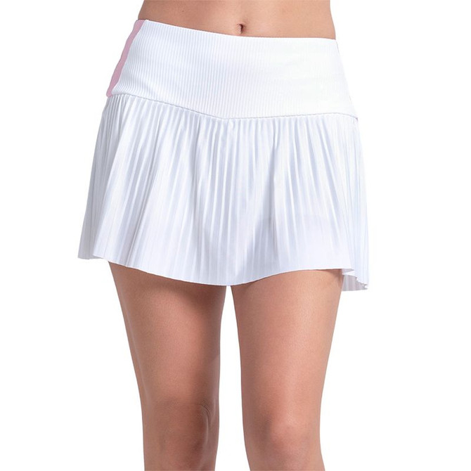 Lucky in Love Weave It To Me Racer Rib Skirt - White/Pink