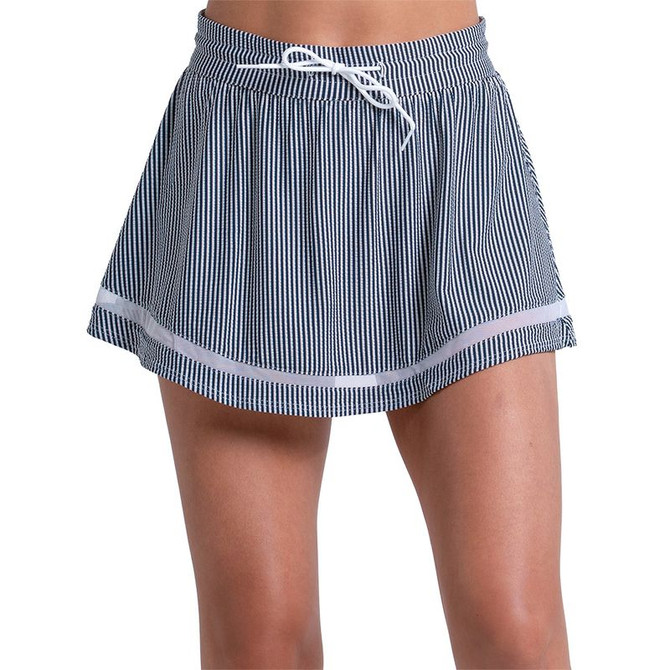 Lucky in Love Tech Seersucker Skirt - Midnight