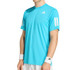 adidas Club 3 Stripe Tee Shirt - Signal Cyan