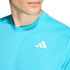 adidas Club 3 Stripe Tee Shirt - Signal Cyan