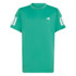 adidas Club 3 Stripe Boys Tee Shirt - Semi Court Green