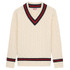Boast Cable Knit Sweater - Ivory/Navy/Green