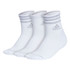adidas Cushioned 3-Stripe 3.0 Women's 3 Pack High Quarter Sock - White/Clear Onix Grey