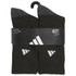 adidas Youth Athletic Cushioned 6 Pack Crew Sock - Black/Onix Grey/White - 2
