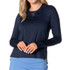 Lucky in Love Essentials High Low Breezy Long Sleeve Top - Midnight