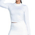 Lucky in Love L UV Mock Neck Long Sleeve Top - White - 4