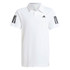 adidas Club 3 Stripe Boys Polo - White