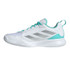 adidas Avaflash Womens Tennis Shoe - White/Silver Metallic/Aqua - 8