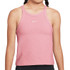 Nike Girls High Neck Tank Top - Medium Soft Pink/White